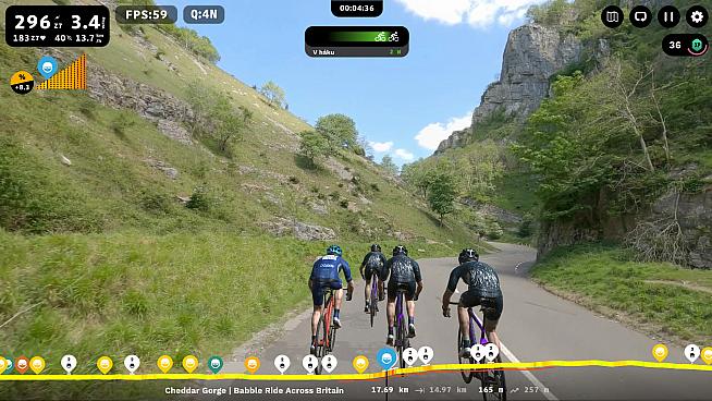 Cheddar Gorge is one of the highlights featured in the Ride Across Britain challenge on ROUVY.