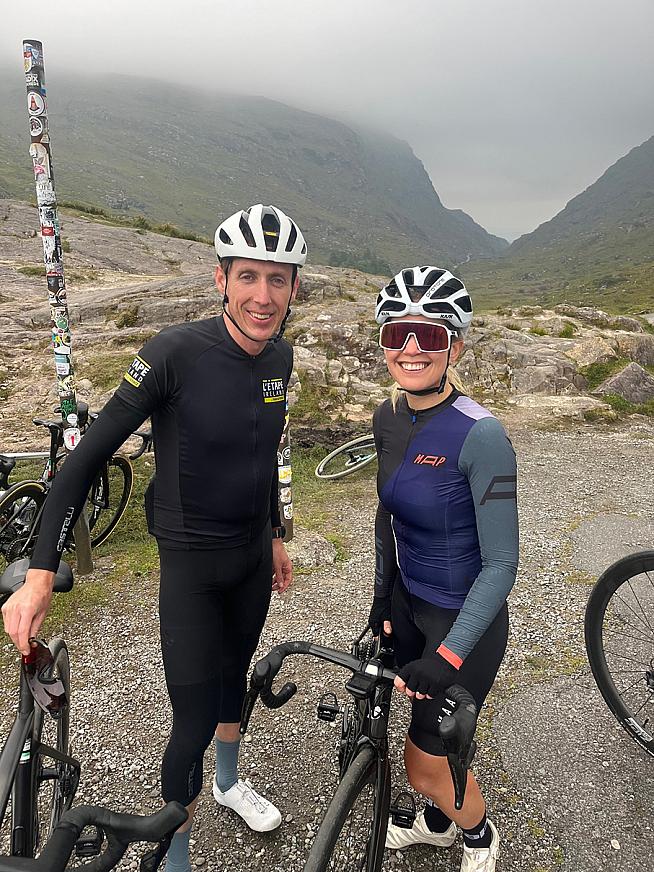 Irish pro cyclist Dan Martin surprised entrants with a pre event warm up ride.