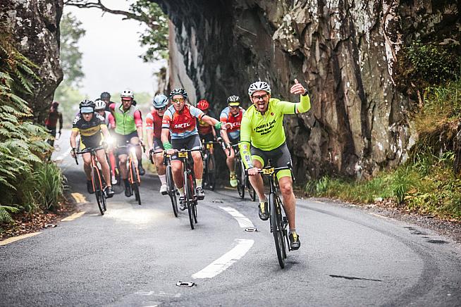 Thumbs up at the top of Molls Gap.