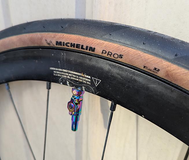 The new Pro5 tubeless ready road tyre from Michelin.