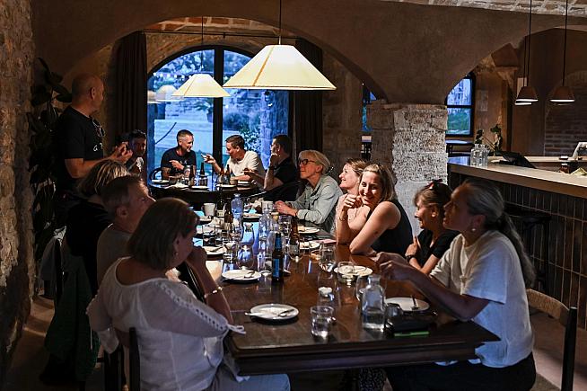 Dinner is a social affair - and a delicious one too thanks to the house chef.