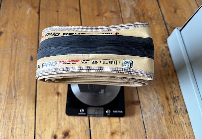 Vittoria Corsa Pro tyres at the max 32mm width.
