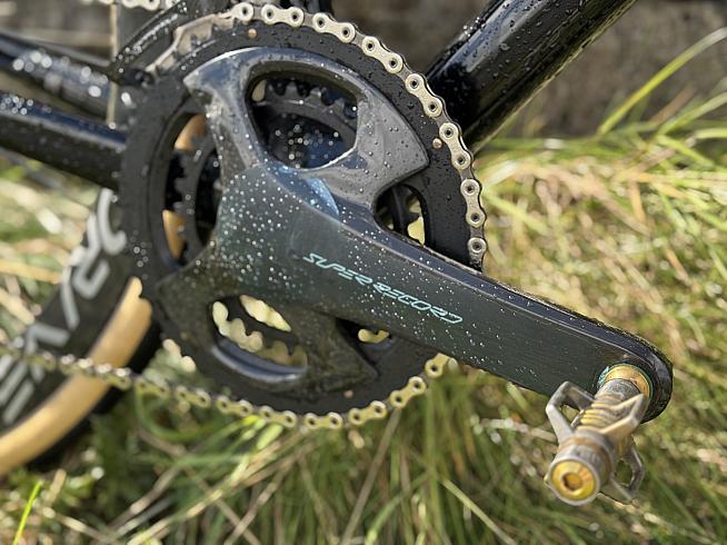 So new the chainset still has the protective sticker on.